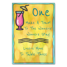 Tarjeta de mesa de Bunco para bebidas rosas #1