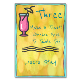 Tarjeta de mesa de Bunco para bebidas rosas #3