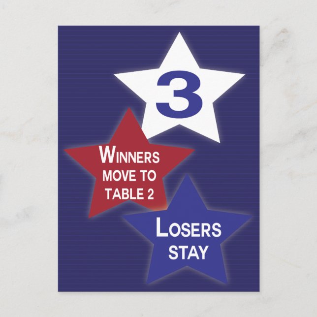 Tarjeta de mesa de Bunco para estrellas rojas, bla (Anverso)