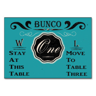 Tarjeta de mesa de Bunco vintage - #1