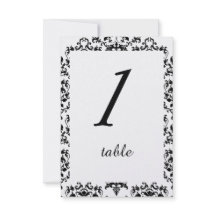 Tarjeta de mesa de casamiento de damasco blanco y 