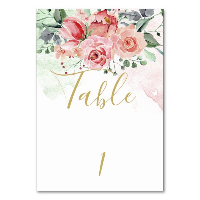 Tarjeta de mesa de casquería Rosa de jardín (Anverso)