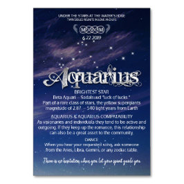 Tarjeta de mesa de centro Acuario