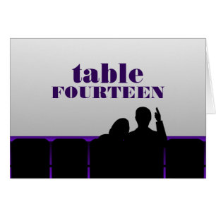 Tarjeta de mesa de cine, púrpura