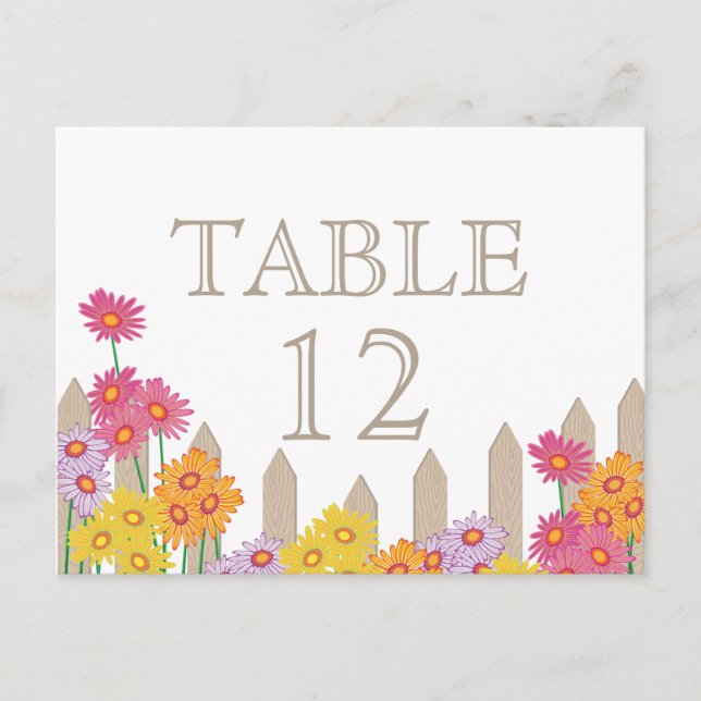 Tarjeta de mesa de colección de Fiestas de jardín (Anverso)