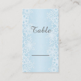 Tarjeta de mesa de copos de nieve para invierno
