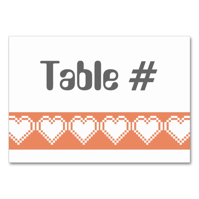 Tarjeta de mesa de corales para nuestros corazones (Anverso)
