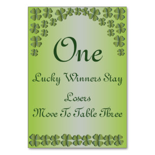 Tarjeta de mesa de cuatro hojas de ceaf Lucky Iris