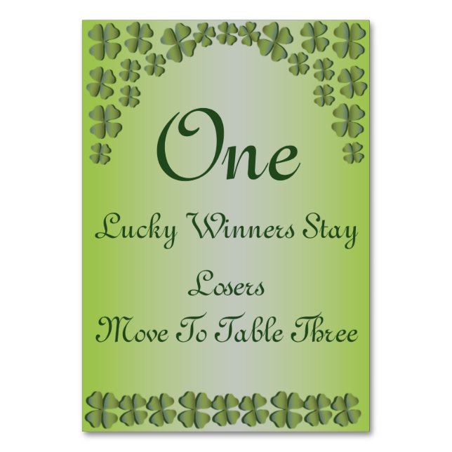 Tarjeta de mesa de cuatro hojas de ceaf Lucky Iris (Anverso)