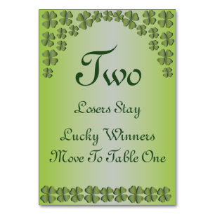 Tarjeta de mesa de cuatro hojas de ceaf Lucky Iris