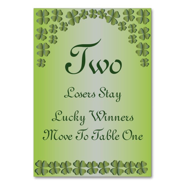 Tarjeta de mesa de cuatro hojas de ceaf Lucky Iris (Anverso)