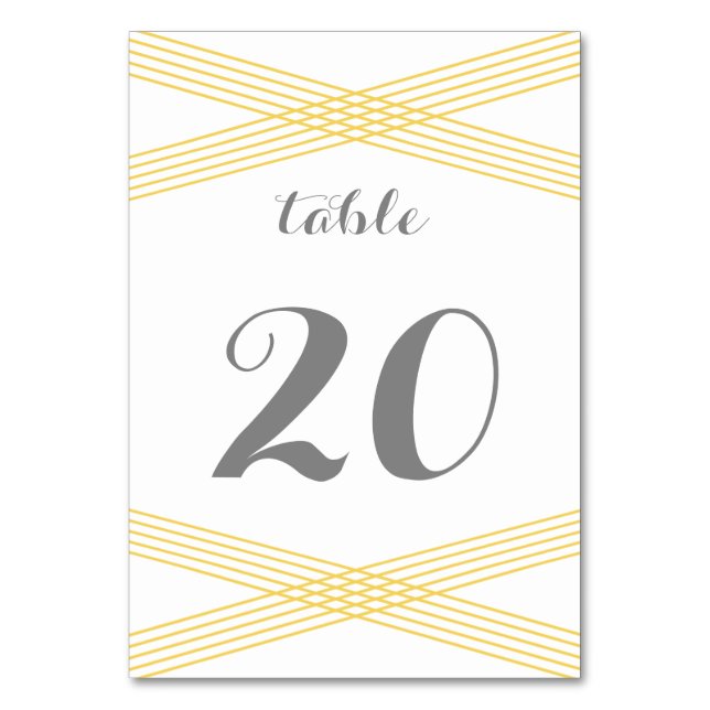 Tarjeta de mesa de decoración moderna amarilla (Anverso)