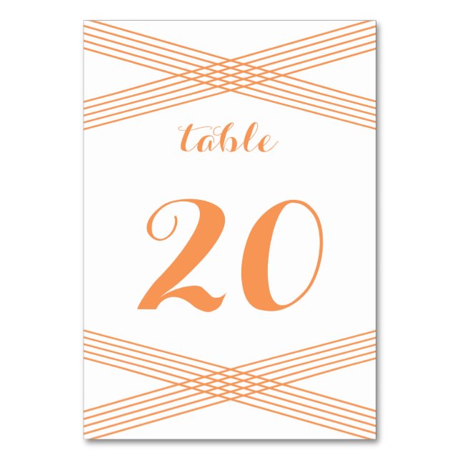 Tarjeta de mesa de decoración moderna naranja (Anverso)