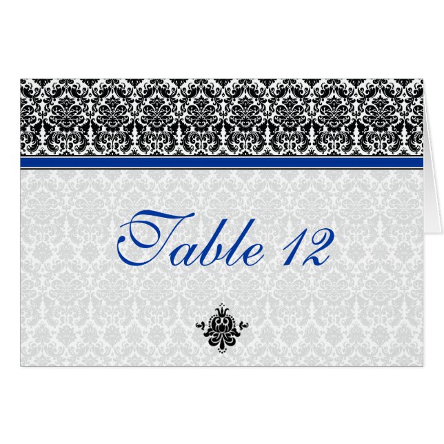 Tarjeta de mesa de estilo de tabulación azul, negr (Anverso (Horizontal))
