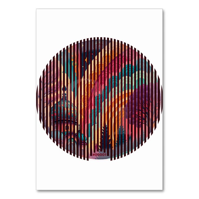 Tarjeta de mesa de fantasía de ilusión circular -  (Anverso)