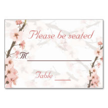 Tarjeta de mesa de flores de cerezo
