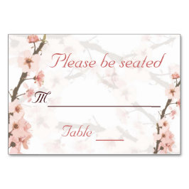 Tarjeta de mesa de flores de cerezo