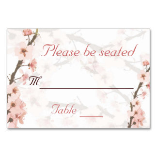 Tarjeta de mesa de flores de cerezo