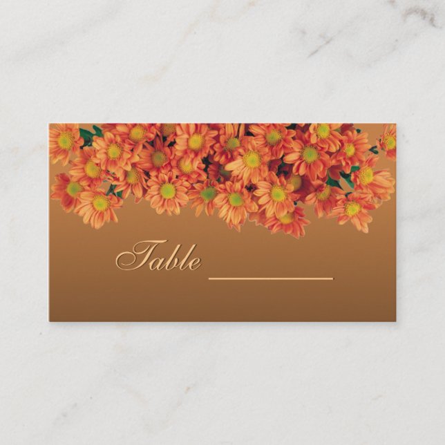 Tarjeta de mesa de flores de otoño (Anverso)