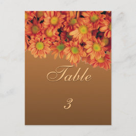 Tarjeta de mesa de flores de otoño