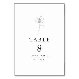 Tarjeta de mesa de flores dibujada a mano ilustrad