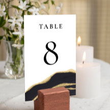 Tarjeta de mesa de gema de agre negro