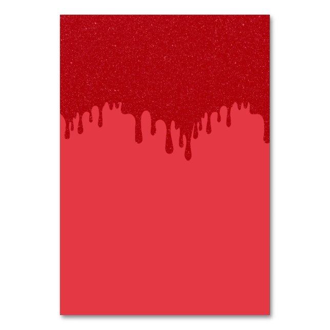 Tarjeta de mesa de goteo rojo personalizada – Edit (Anverso)