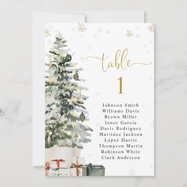 Tarjeta de mesa de gráfico de asientos de boda de  (Anverso)