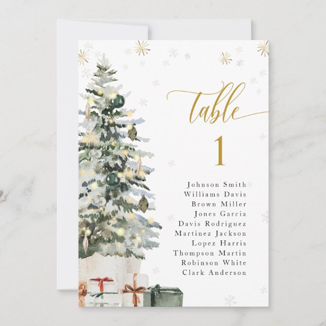 Tarjeta de mesa de gráfico de asientos de boda de  (Anverso)