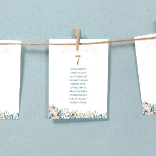 Tarjeta de mesa de gráfico de asientos de boda de 