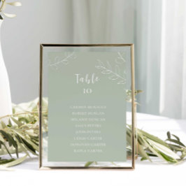 Tarjeta de mesa de gráfico de asientos de boda ver