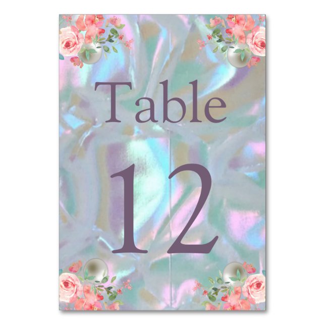 Tarjeta de mesa de gráfico de asientos Madreperla (Anverso)