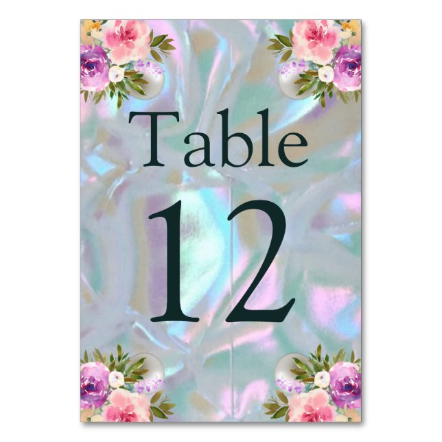 Tarjeta de mesa de gráfico de asientos Madreperla (Anverso)
