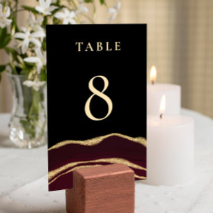 Tarjeta de mesa de guijarros de guijarros rojos