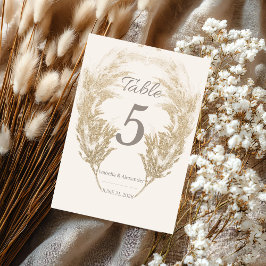 Tarjeta de mesa de hierba de Pampas