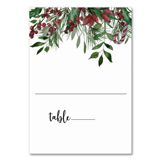 Tarjeta de mesa de hoja perenne (Anverso)