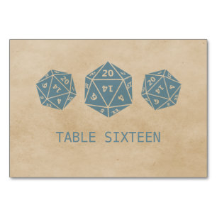 Tarjeta de mesa de juego de dados Blue Grunge D20