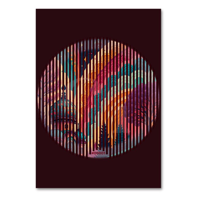 Tarjeta de mesa de la cúpula arcoiris del personal (Anverso)