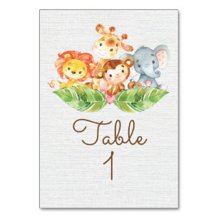 Tarjeta de mesa de la jungla dulce