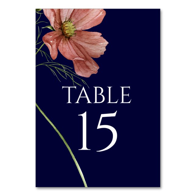 Tarjeta de mesa de la Marina Floral Moderna (Anverso)