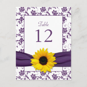 Tarjeta de mesa de la mesa de matrimonio de Damasc