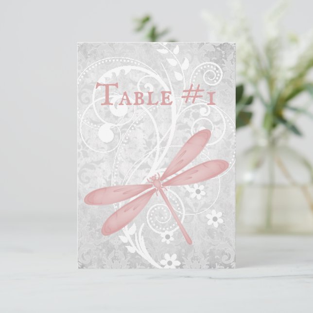 Tarjeta de mesa de la recepción de la boda con la  (Anverso de pie)