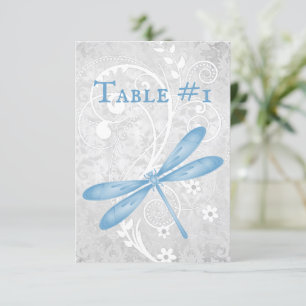 Tarjeta de mesa de la recepción de la boda de la l