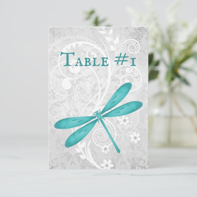 Tarjeta de mesa de la recepción de la boda de la l (Anverso de pie)