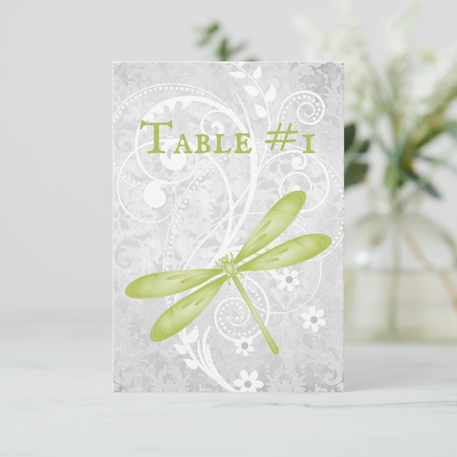 Tarjeta de mesa de la recepción de la boda de la l (Anverso de pie)