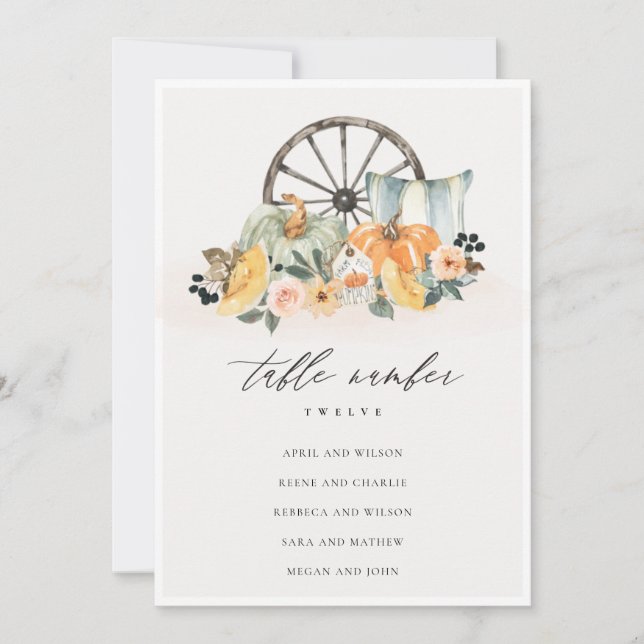 Tarjeta de mesa de la tabla de la tabla de asiento (Anverso)