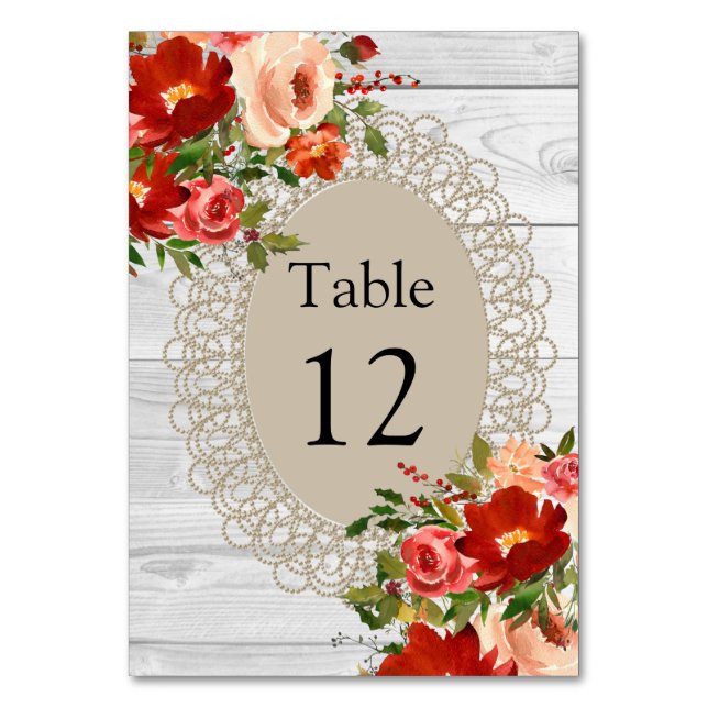 Tarjeta de mesa de la tabla de la tabla de asiento (Anverso)