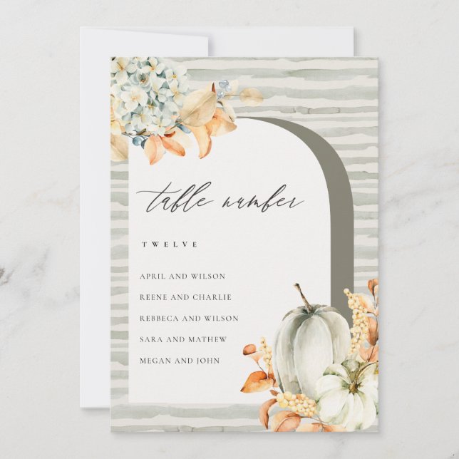 Tarjeta de mesa de la tabla de la tabla de asiento (Anverso)