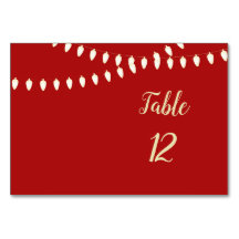 Tarjeta de mesa de las luces merry y luminosas