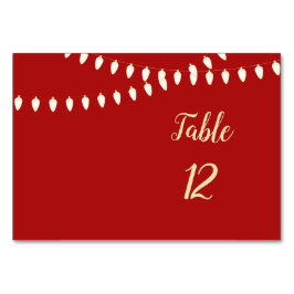 Tarjeta de mesa de las luces merry y luminosas